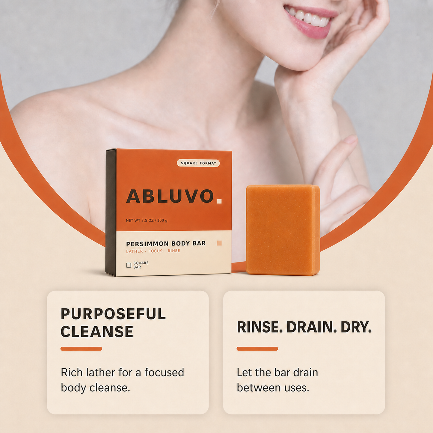 ABLUVO Persimmon Body Cleansing Bar packaging
